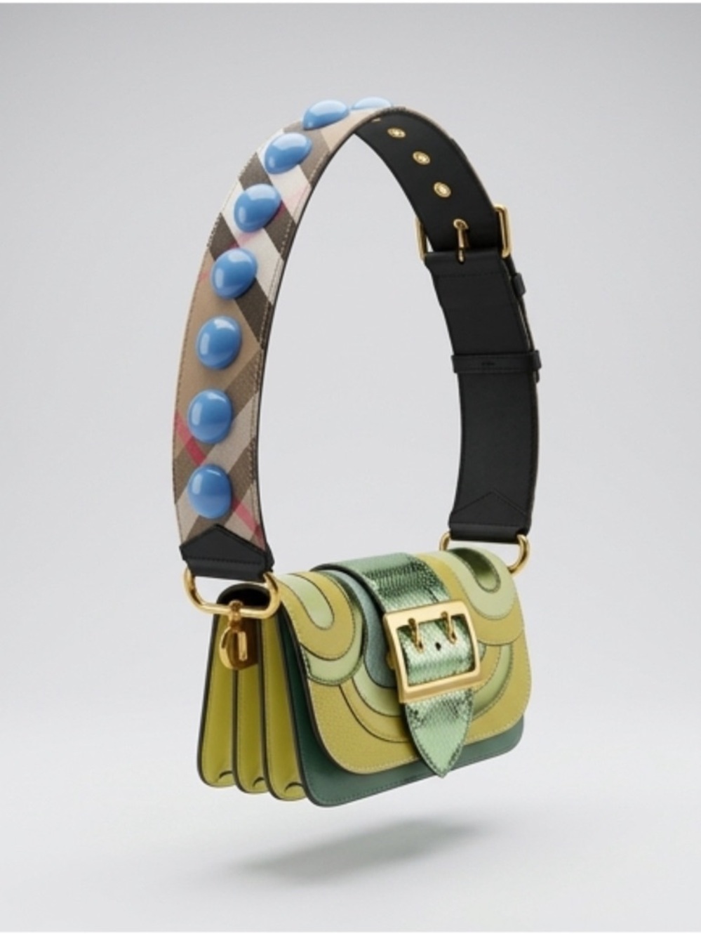 Burberry multicolor Leather shoulder/ Cross Body with Gold Logo - Picture 3 of 15